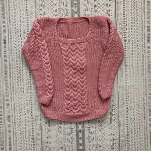 Handmade knit cable sweater, one of a kind;‎